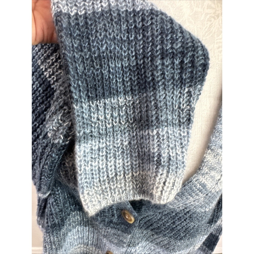 Lucky Brand Women's Oversized L Cropped Cardigan Sweater Blue - Picture 7 of 12